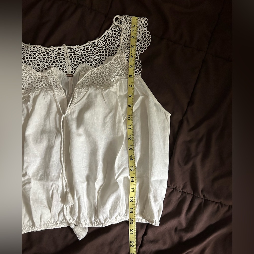 Free people ivory lace upper, blouse